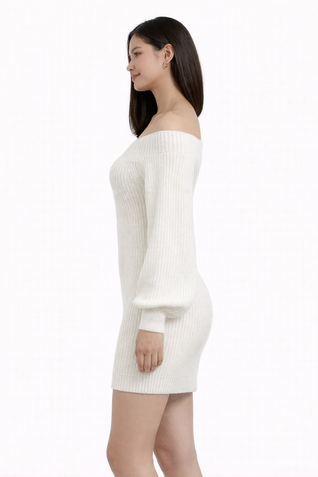 Off-Shoulder Knit Dress - Image 2