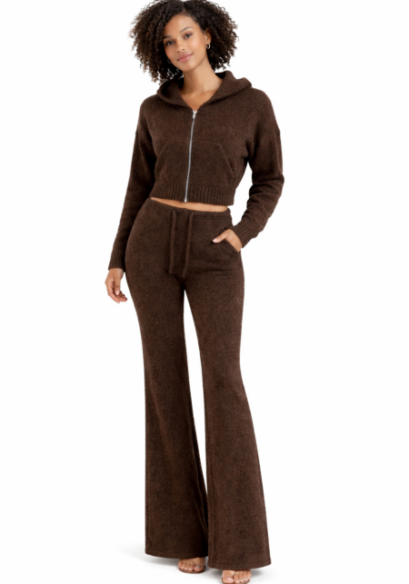 Bouclé Wide Leg Flared Trousers