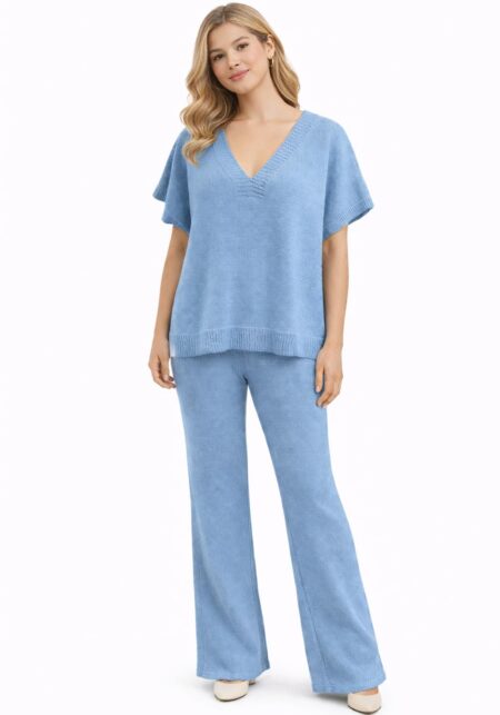 Wide Leg Knit Trousers