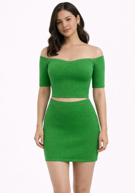 High-Waist Knit Mini Skirt