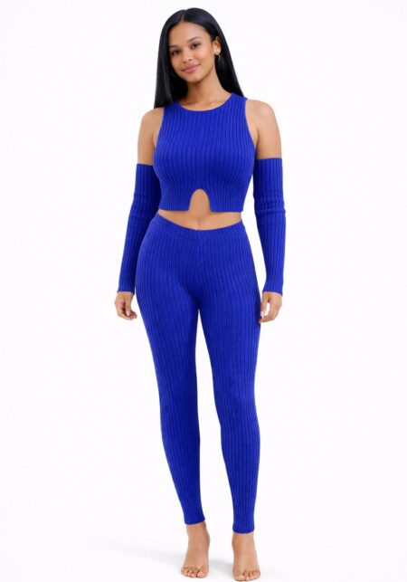 Ribbed Cut-Out Crop Top